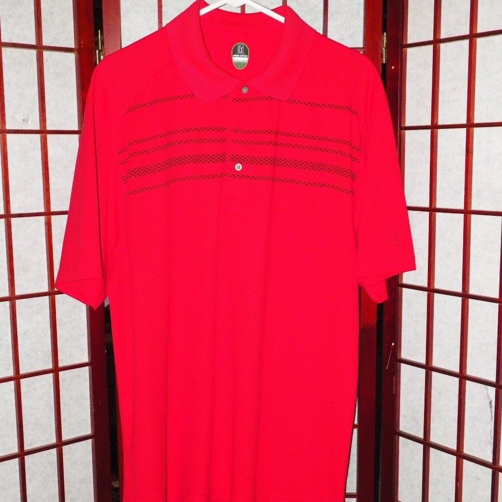 PGA Tour Red Polo Golf Shirt Pro Series